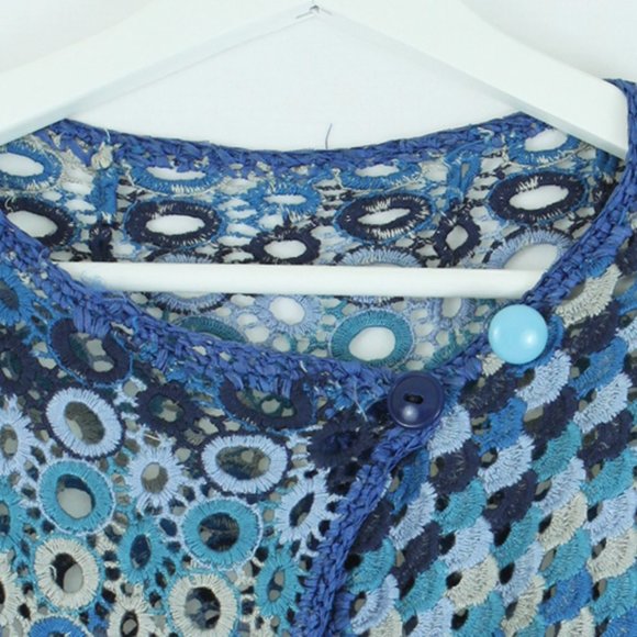 1960s Vintage Handmade Crochet Duster O/S - Picture 4 of 5